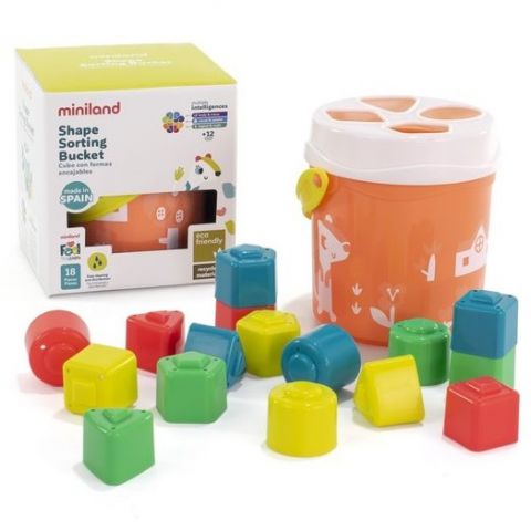 JUEGO CUBO & FORMAS ENCAJABLE SALMÓN 97342 (MINILAND)