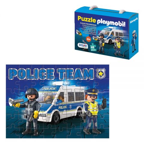 PUZZLE PROGRESIVOS PLAYMOBIL POLICE 48 PIEZAS 65012 (DOHE)