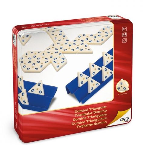 JUEGO DE MESA DOMINÓ TRIÁNGULAR METAL BOX (CAYRO)