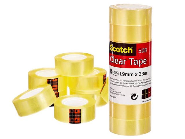 SCOTCH PAQ.8 CINTAS ADHESIVAS STANDAR 19X33 508