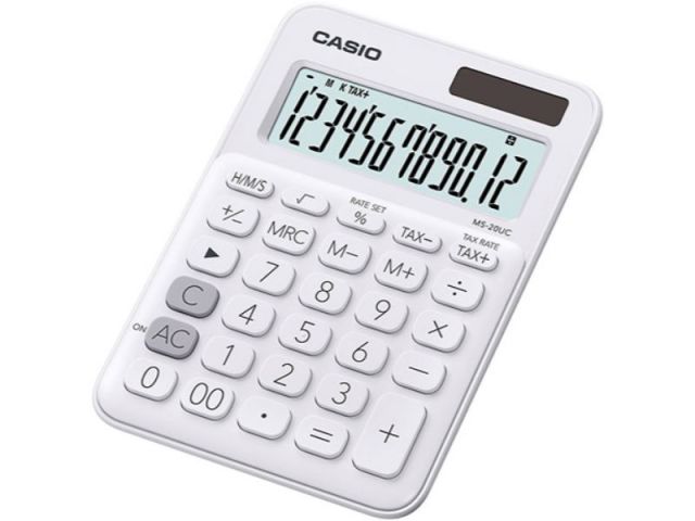 CALCULADORA SOBREMESA CASIO 12DG. MS-20UC BLANCO