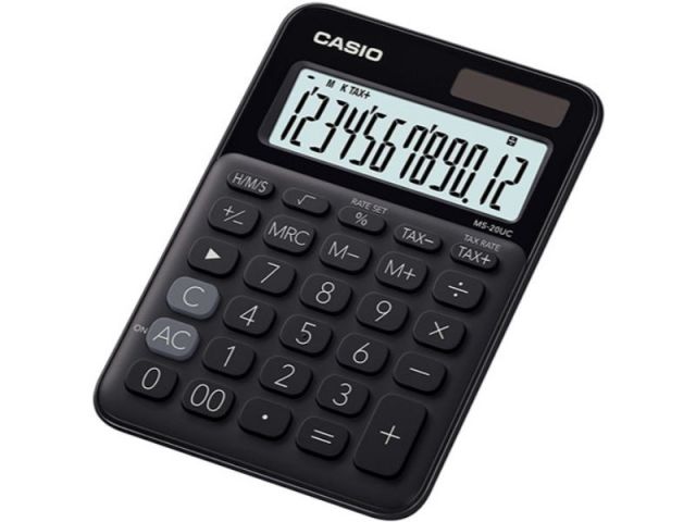 CALCULADORA SOBREMESA CASIO 12DG. MS-20UC NEGRA