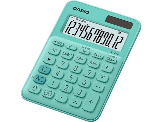 CALCULADORA SOBREMESA CASIO 12DG. MS-20UC VERDE