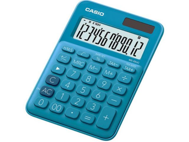 CALCULADORA SOBREMESA CASIO 12DG. MS-20UC AZUL