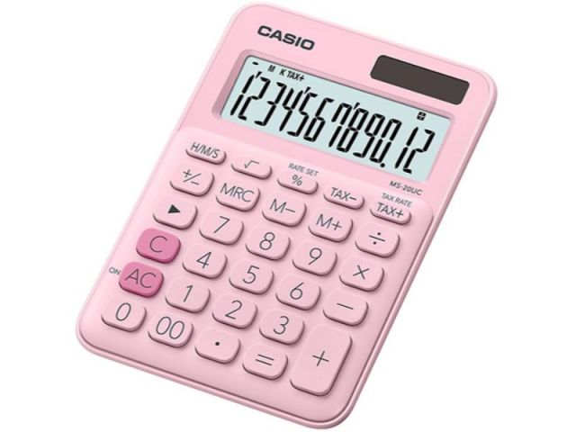 CALCULADORA SOBREMESA CASIO 12DG. MS-20UC ROSA