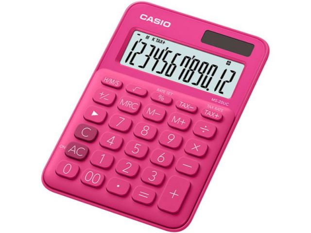 CALCULADORA SOBREMESA CASIO 12DG. MS-20UC FUSIA