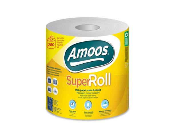 ROLLO PAPEL MULTIUSOS/COCINA SUPER ROLL AMOOS 280 SERVICIOS