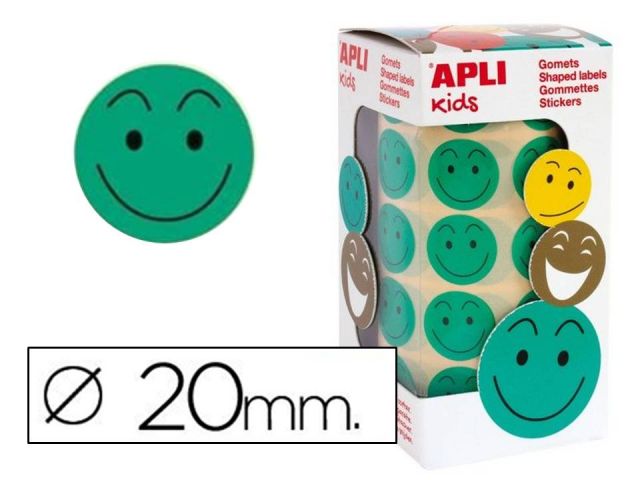 APLI ROLLO GOMETS REDONDO 20mm SMILE VERDE 14373