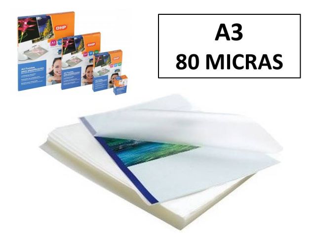 CJ.100 FUNDAS PLASTIFICAR 80MIC A3 303X426MM