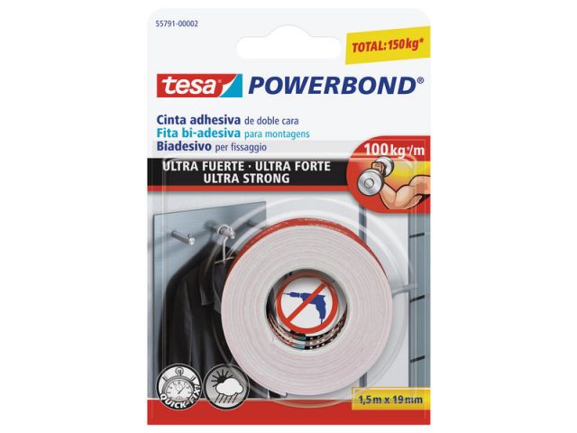 TESA POWERBOND C.MONTAJE EXTERIOR 1,5mtx19mm 55791