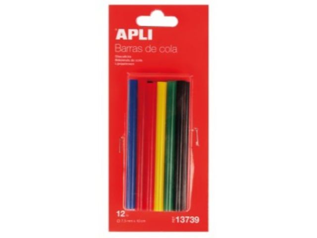 APLI RECAMBIO BARRAS COLA COLORES 7,5MM 12U.13739