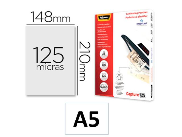 FELLOWES CJ.100 FUNDAS PLASTIFICAR 125M A5 5307302