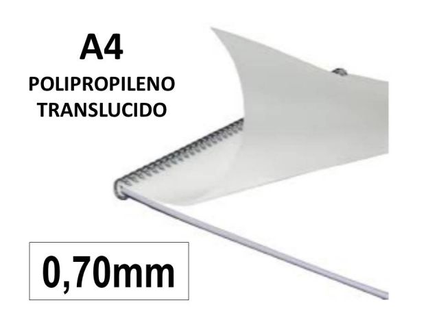 PORTADAS A4 PP 0,70mm TRANSLUCIDA. P/50