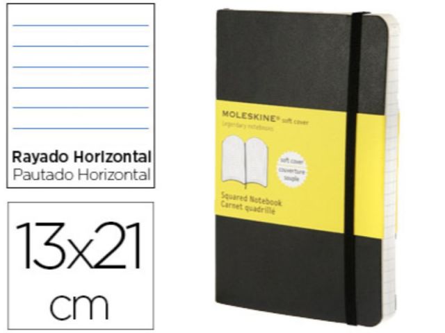 MOLESKINE CUAD T.BLANDA HORIZONTAL 13X21 QP616