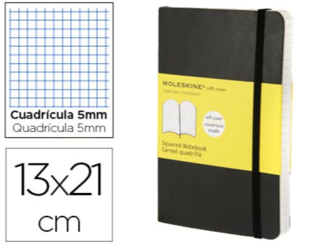 MOLESKINE CUAD T.BLANDA CUADRÍCULA 13X21 QP617