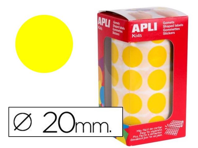 APLI ROLLO GOMETS REDONDO 20mm AMARILLO 4859