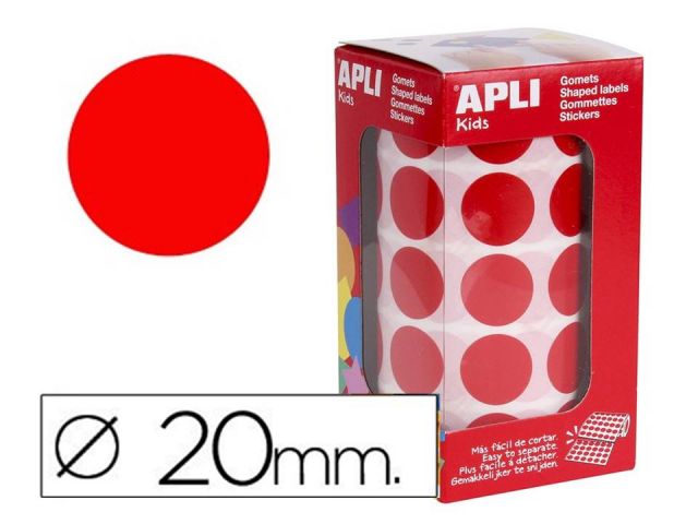 APLI ROLLO GOMETS REDONDO 20mm ROJO 4861