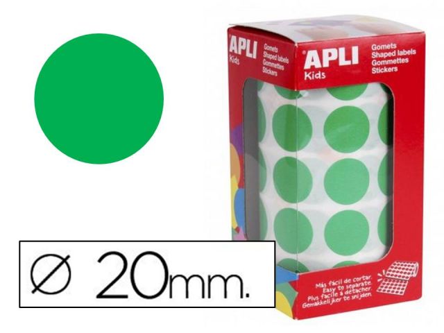 APLI ROLLO GOMETS REDONDO 20mm VERDE  4862