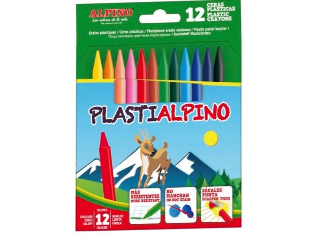 ALPINO ESTUCHE 12 CERAS PLÁSTICAS PLASTIALPINO