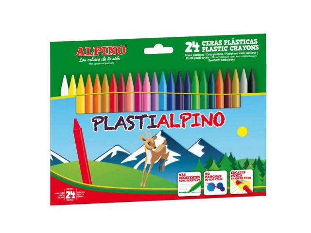 ALPINO ESTUCHE 24 CERAS PLÁSTICAS PLASTIALPINO