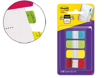 POST-IT INDEX RIGIDO MINI 15,8 x 38mm 4x10u 676-AL