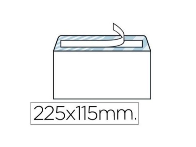 PAQ.25 SOBRES 115X225 90GR. TIRA ADHESIVA SB89