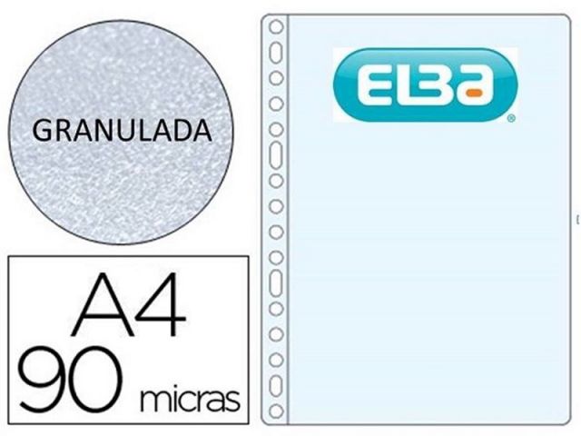 ELBA P.100 FUNDAS MULTITALADRO PP A4 90MC RUGOSA