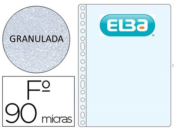 ELBA P.100 FUNDAS MULTITALADRO PP FOLIO 90MC RUGOSA