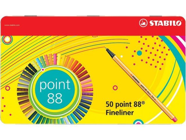 STABILO POINT 88 ESTUCHE SURTIDO 50 COLORES 8850-6