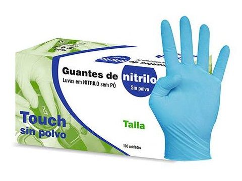 SNM CAJA 100 GUANTES NITRILO T-P  6/7 S  AZUL