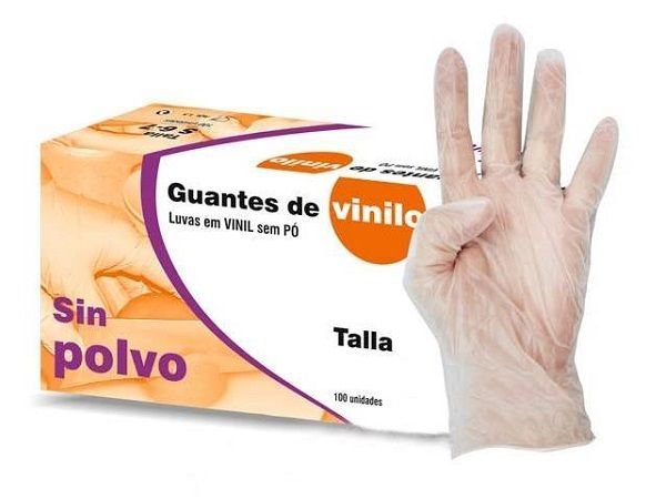 SNM CAJA 100 GUANTES VINILO SIN POLVO T-M 7/8 M