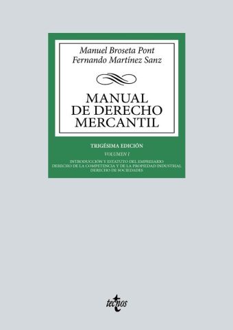 MANUAL DE DERECHO MERCANTIL VOL. I ED. 2023 (TECNOS)