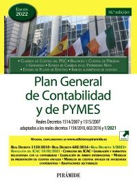 PLAN GENERAL DE CONTABILIDAD Y DE PYMES ED. 2022 (PIRÁMIDE)