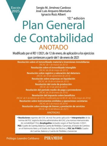 PLAN GENERAL DE CONTABILIDAD ANOTADO ED. 2025 (PIRÁMIDE)