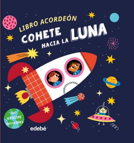 LIBRO ACORDEÓN. COHETE HACIA LA LUNA (EDEBÉ)