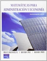 MATEMÁTICAS PARA ADMINISTRACIÓN Y ECONOMÍA