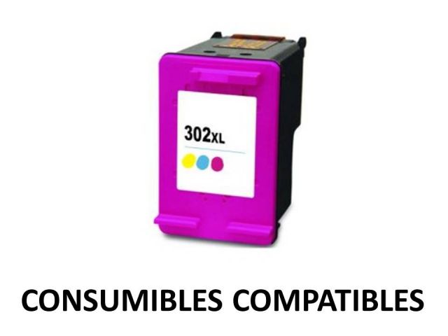 CARTUCHO COMPATIBLE HP 302XL F6U67AE tricolor. 