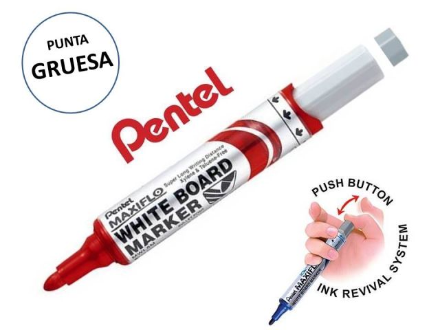 PENTEL MARCAD. PIZARRA MAXIFLO PUNTA GRUESA ROJO