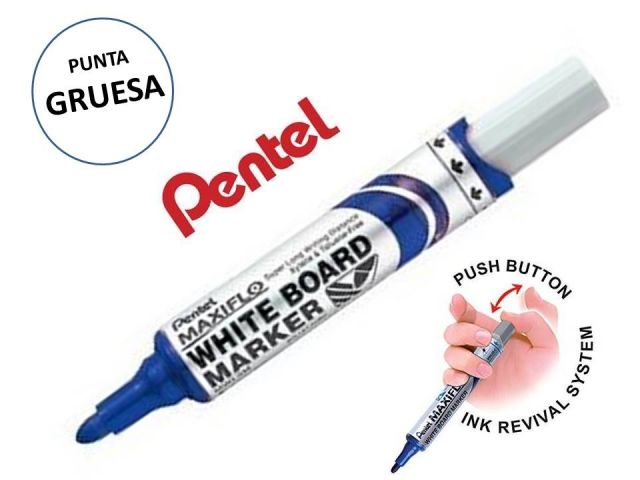 PENTEL MARCAD. PIZARRA  MAXIFLO PUNTA GRUESA AZUL