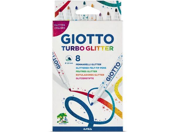 GIOTTO C/8 TURBO GLITTER PURPURINA COLORES SURTIDO