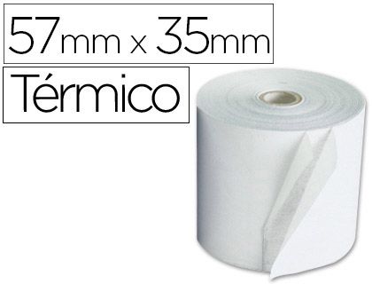 RAQ. 10 ROLLOS PAPEL TERMICO 57mm x 30mm SIN BISF