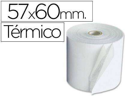 RAQ. 10 ROLLOS PAPEL TERMICO 57mm x 55mm SIN BISF