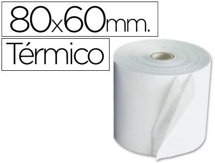 PAQ. 8 ROLLOS PAPEL TERMICO 80mm x 60mm SIN BISFEN