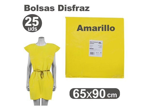 GRAFOPLAS PAQ. 25 BOLSAS  DISFRAZ 65X90 AMARILLO