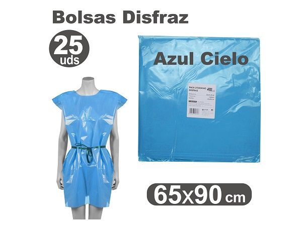 GRAFOPLAS PAQ. 25 BOLSAS  DISFRAZ 65X90  AZUL C