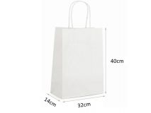 SNM PAQ.25 BOLSAS PAPEL L 32x40+14  BLANCA ASA RIZ