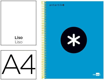 CUADERNO ANTARTIK A4 120H LISO AZUL KD41