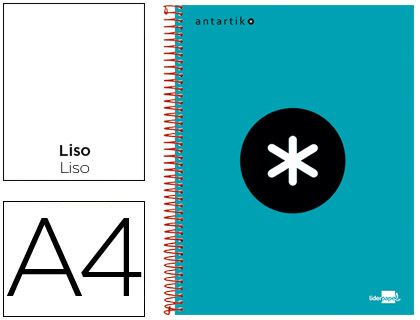 CUADERNO ANTARTIK A4 120H LISO TURQUESA KD43