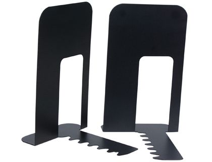JUEGO 2 SOPORTALIBROS METÁLICO  KF00837 NEGRO 