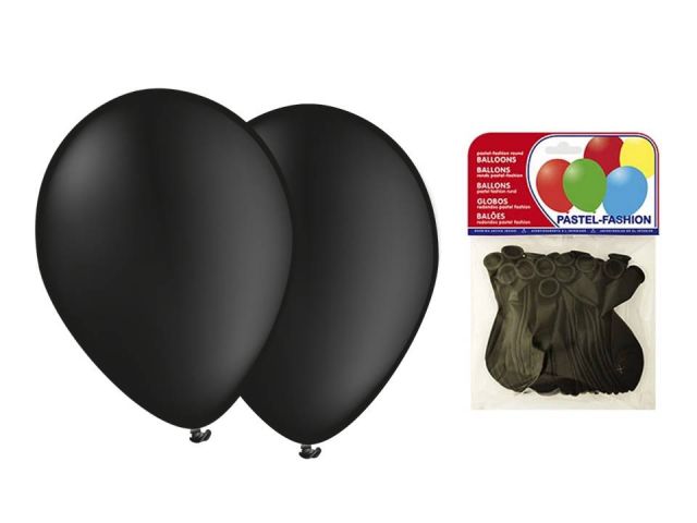 PAQ. 20 GLOBOS HINCHABLES  NEGRO  PASTEL